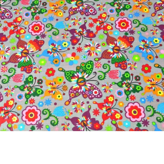 Coupon 50x50cm - Tissu coton Motif papillons