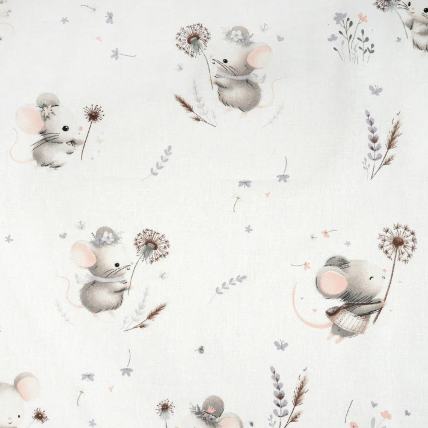 Coupon 50x50cm - Tissu coton Motif souris