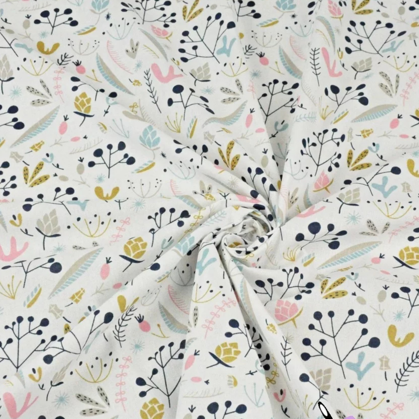 Coupon 50x50cm - Tissu coton Motif fleurs