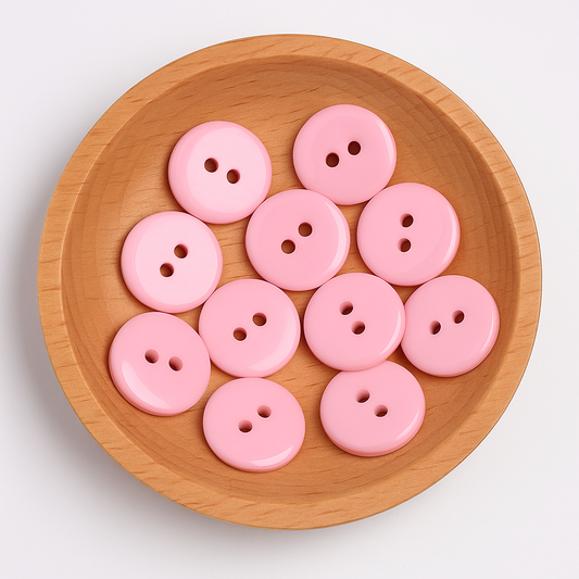 Lot de 10 boutons 15mm couleur rose