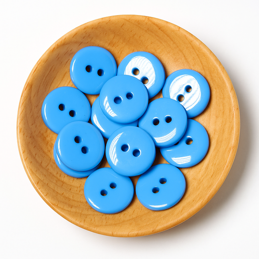 Lot de 10 boutons 15mm couleur bleu