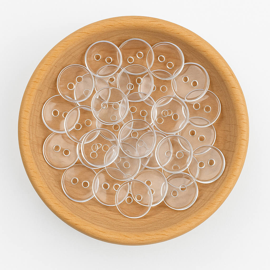 Lot de 10 boutons 10mm couleur transparent