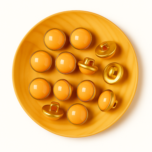 Lot de 10 boutons 10mm couleur orange/doré