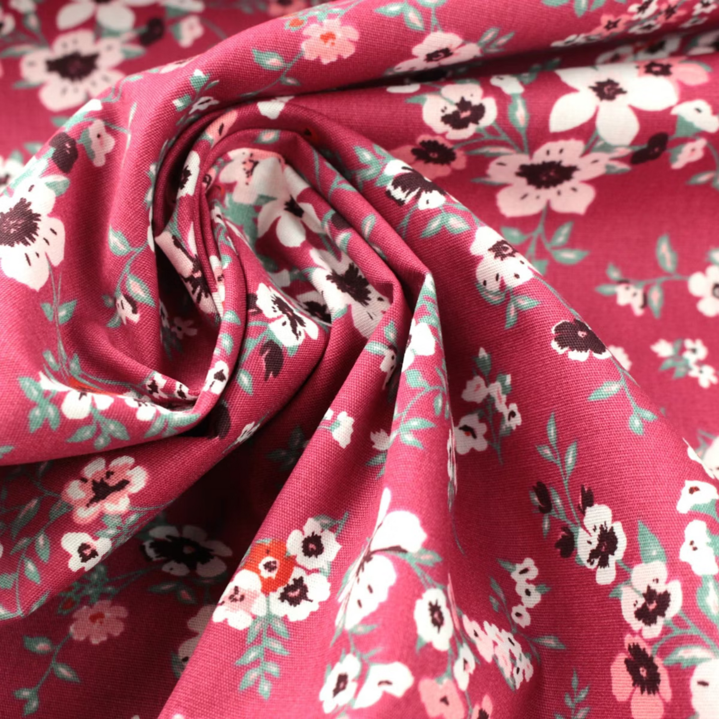 Coupon 45x45cm - Tissu coton Motif fleurs