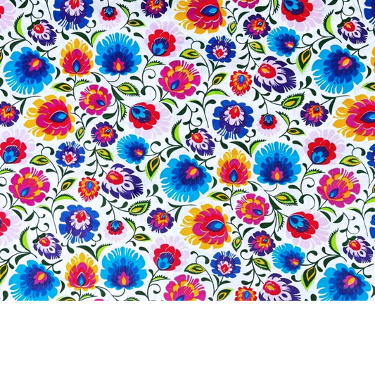 Coupon 50x50cm - Tissu coton Motif fleurs