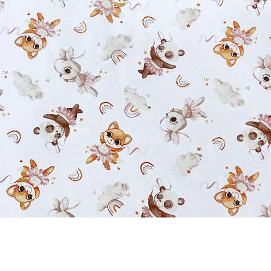 Coupon 50x50cm - Tissu coton Motif animaux