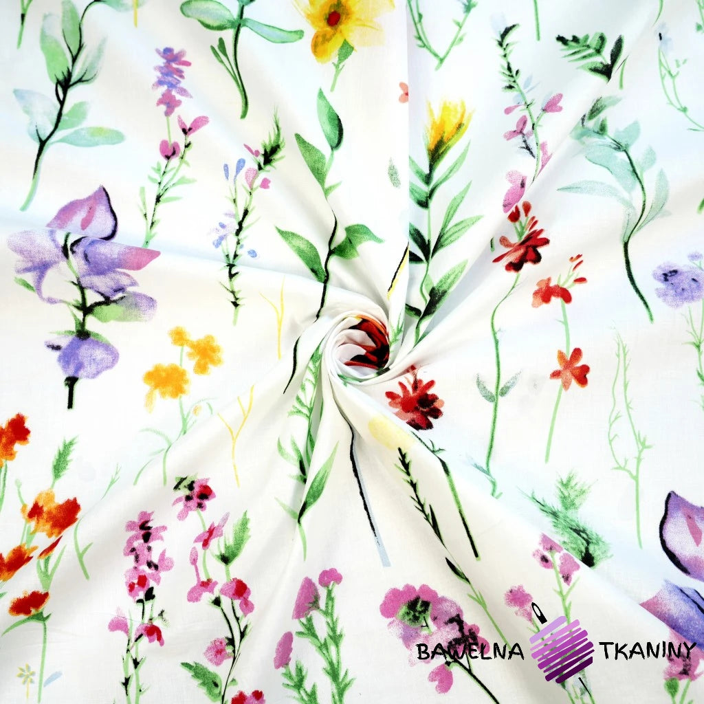 Coupon 50x50cm - Tissu coton Motif fleurs