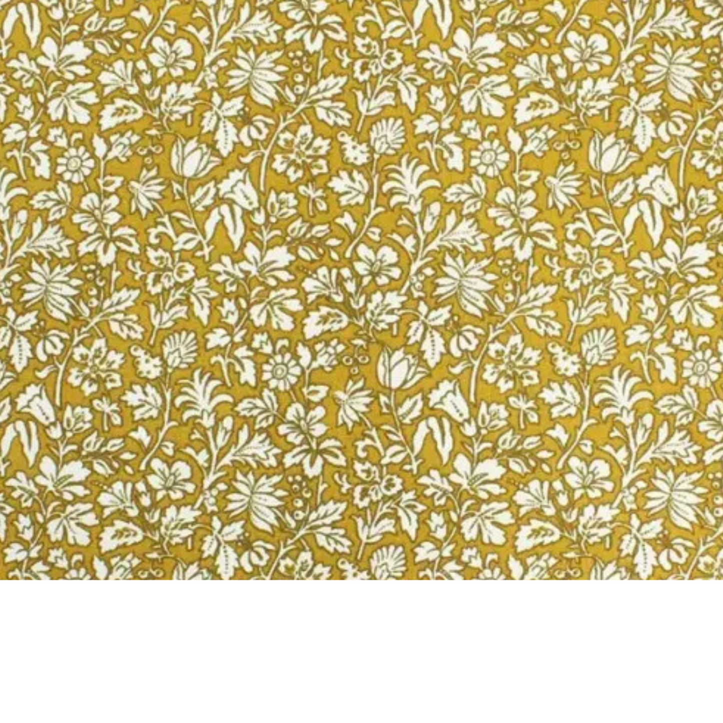 Coupon 45x45cm - Tissu coton Motif fleurs moutarde
