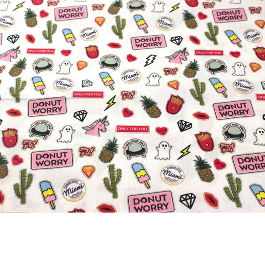 Coupon 45x45cm - Tissu coton Motif girly