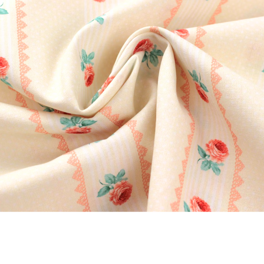 Coupon 45x45cm - Tissu coton Motif fleurs