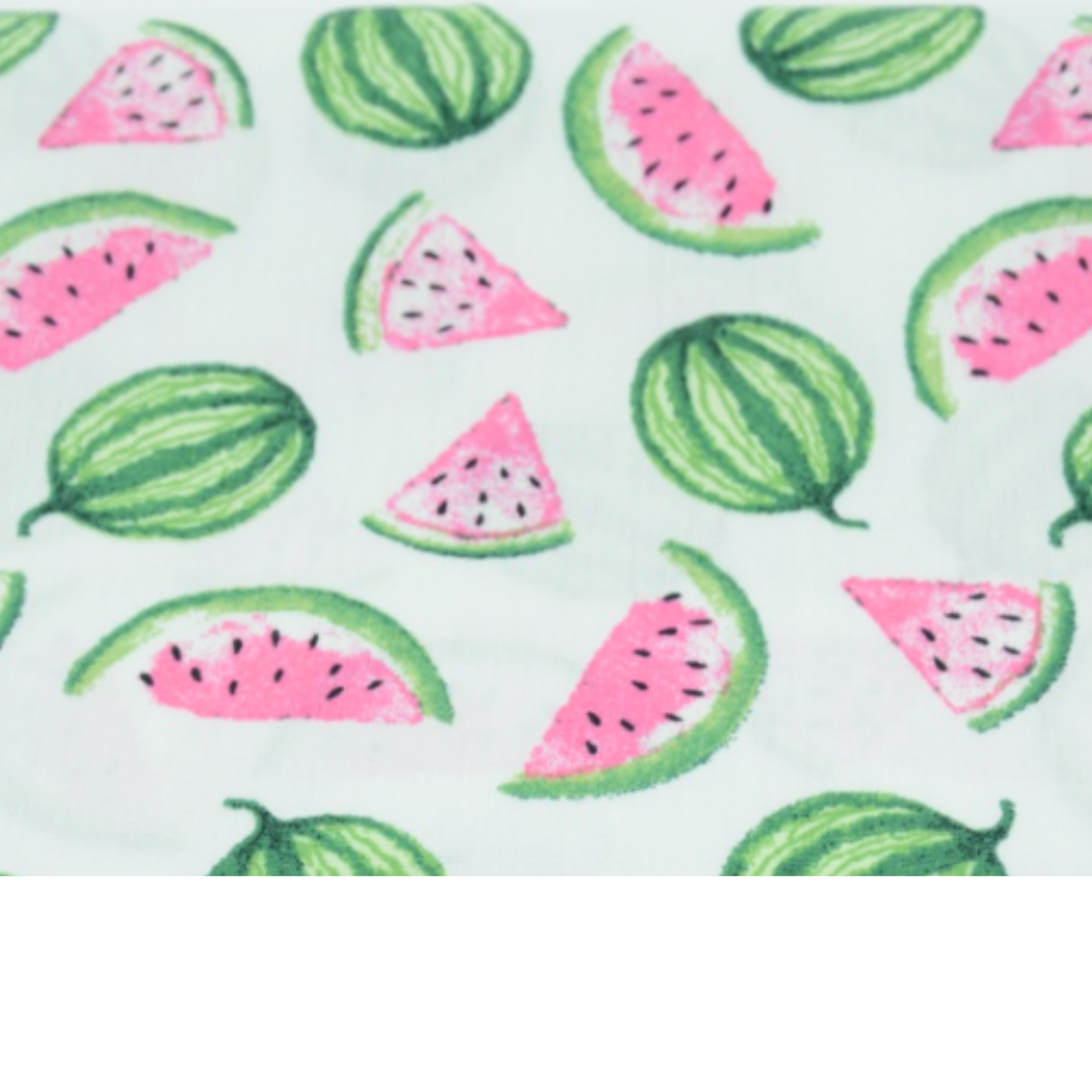 Coupon 45x45cm - Tissu coton Motif pastèques blanc