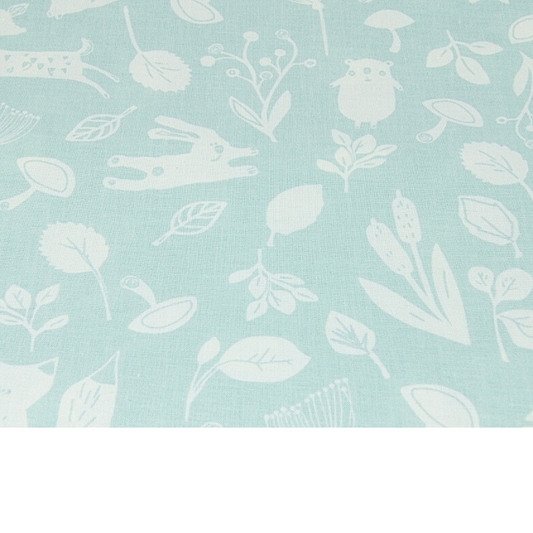 Coupon 45x45cm - Tissu coton Motif animaux menthe