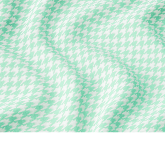Coupon 45x45cm - Tissu coton Motif pied de poule menthe/blanc