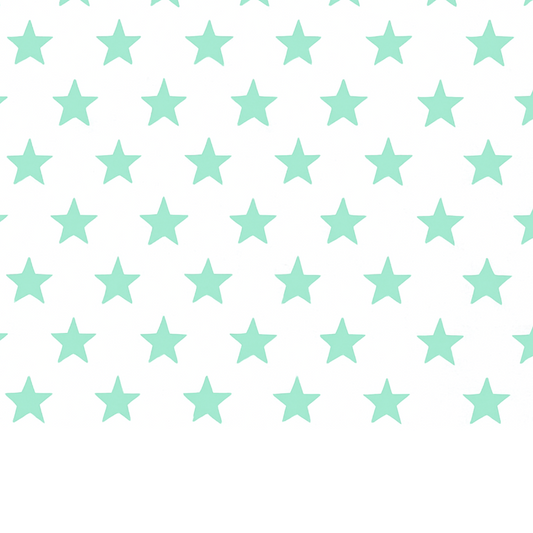 Coupon 45x45cm - Tissu coton Motif étoiles menthe 25mm