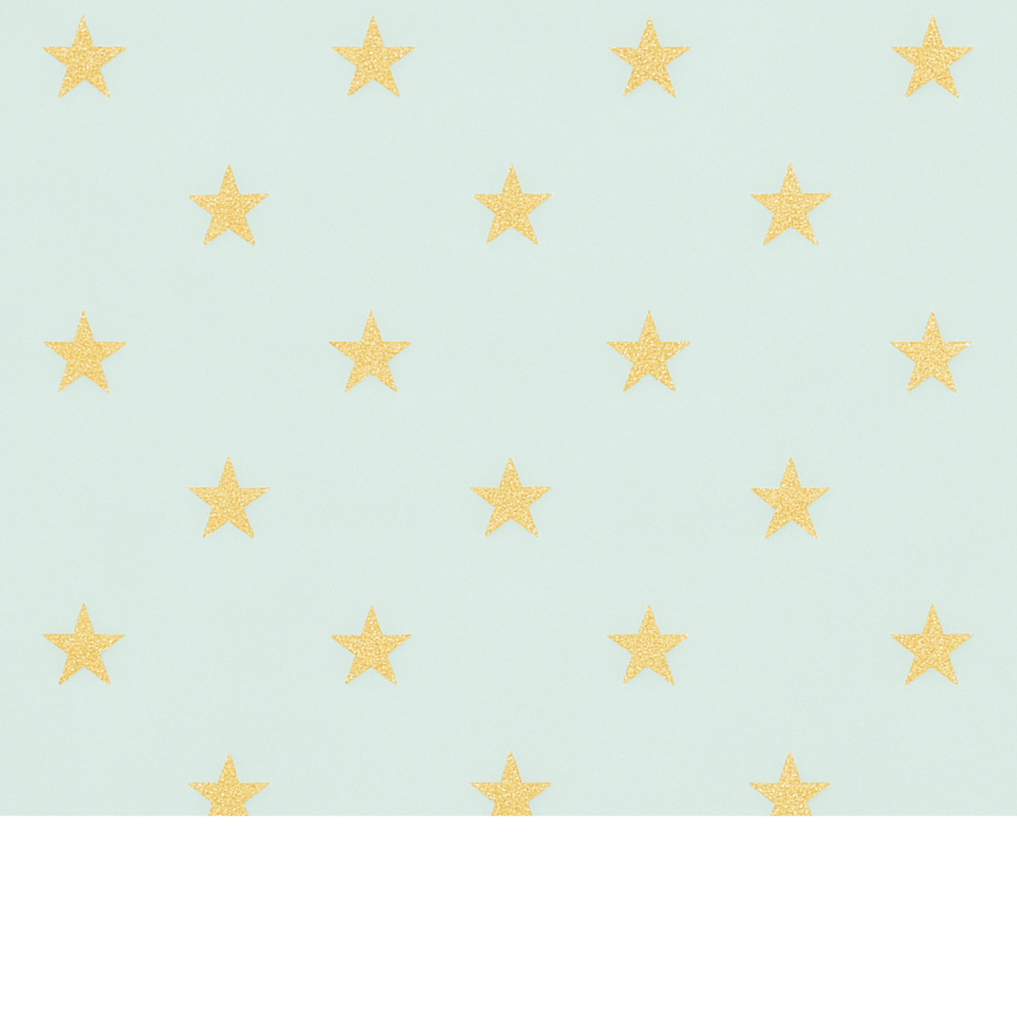 Coupon 45x45cm - Tissu coton Motif étoiles 25mm doré/menthe