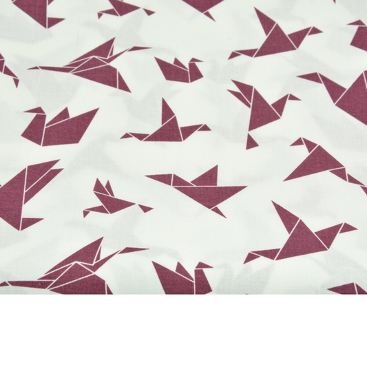 Coupon 45x45cm - Tissu coton Motif oiseaux origami