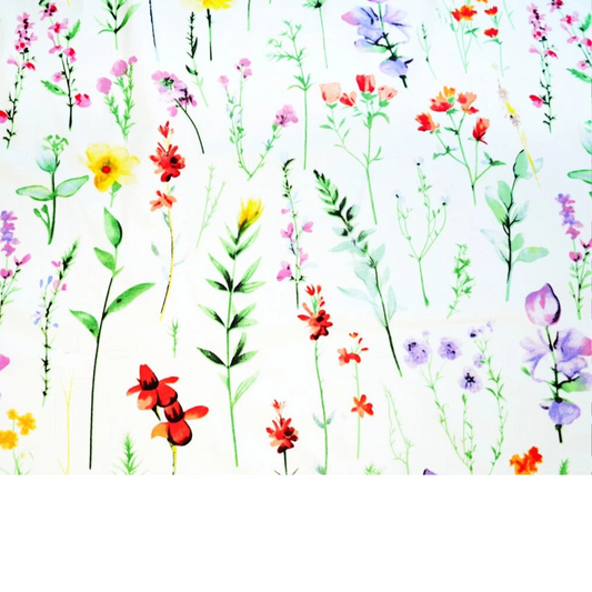 Coupon 50x50cm - Tissu coton Motif fleurs