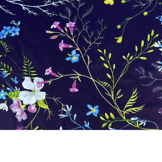 Coupon 50x50cm - Tissu coton Motif fleurs
