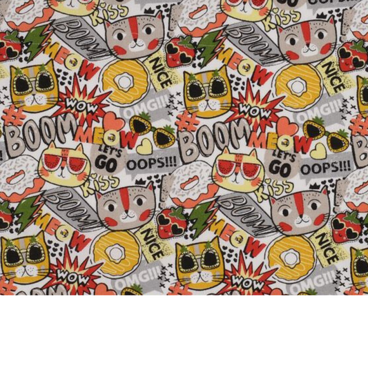 Coupon 45x45cm - Tissu coton Motif chats