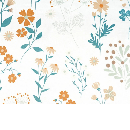 Coupon 50x50cm - Tissu coton Motif fleurs