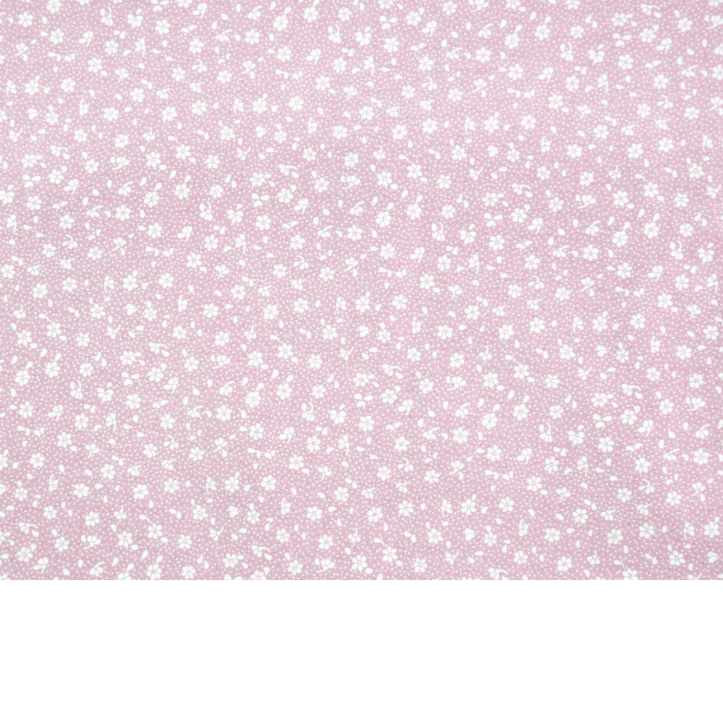 Coupon 50x50cm - Tissu coton Motif fleurs rose poudré