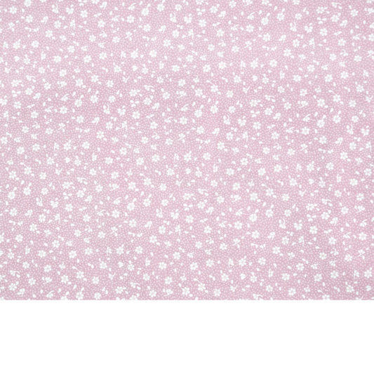 Coupon 50x50cm - Tissu coton Motif fleurs rose poudré
