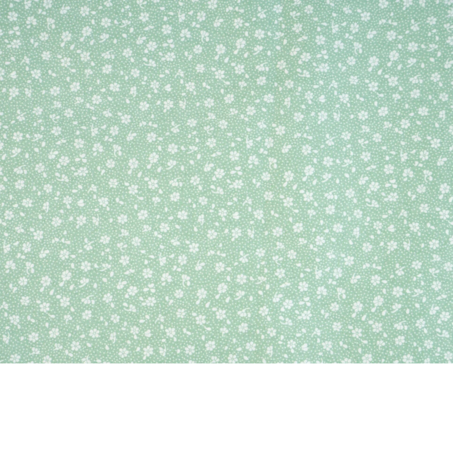 Coupon 50x50cm - Tissu coton Motif fleurs sauge