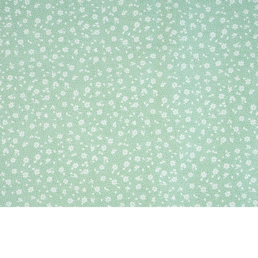 Coupon 50x50cm - Tissu coton Motif fleurs sauge