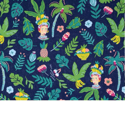 Coupon 50x50cm - Tissu coton Motif tropical