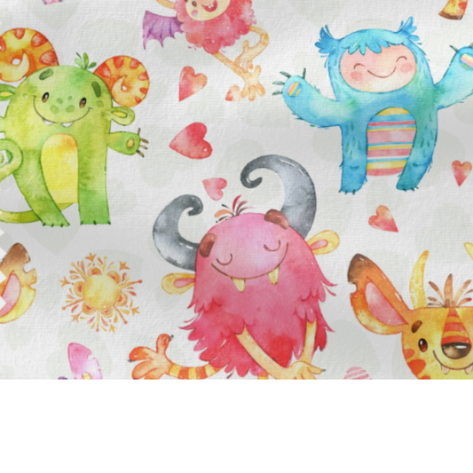 Coupon 50x50cm - Tissu coton Motif petits monstres