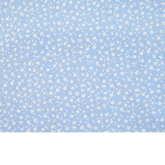 Coupon 50x50cm - Tissu coton Motif fleurs bleu