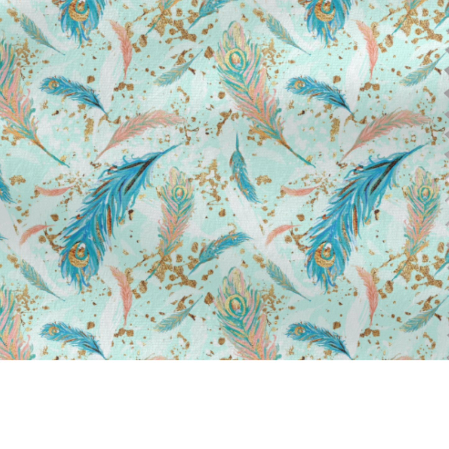 Coupon 50x50cm - Tissu coton Motif plumes