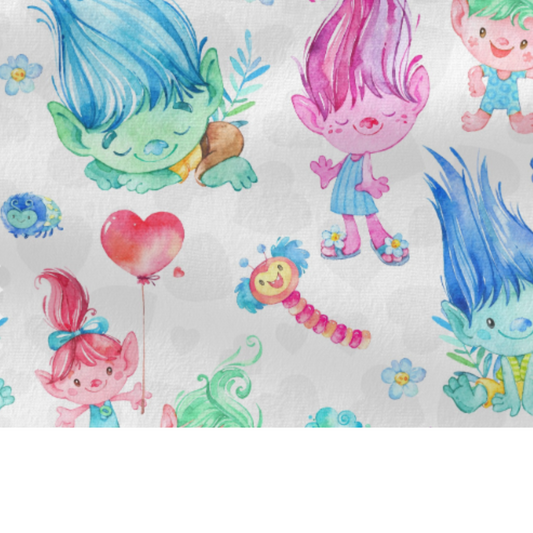 Coupon 50x50cm - Tissu coton Motif trolls