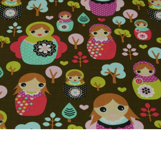 Coupon 45x45cm - Tissu coton Motif poupées russes