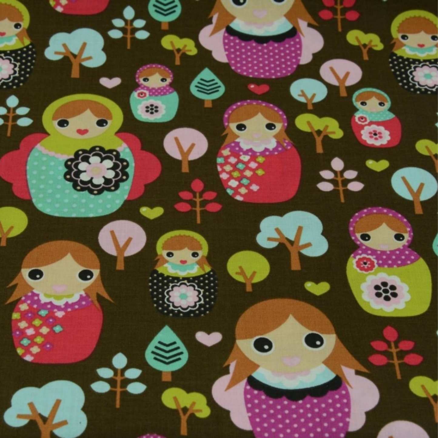 Coupon 45x45cm - Tissu coton Motif poupées russes