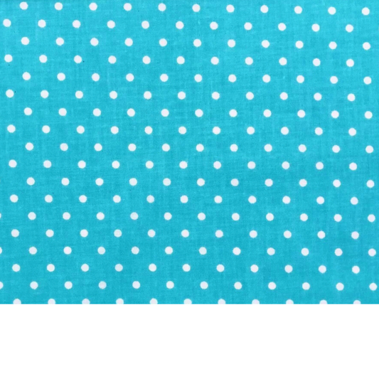 Coupon 50x50cm - Tissu coton Motif pois de 4mm turquoise