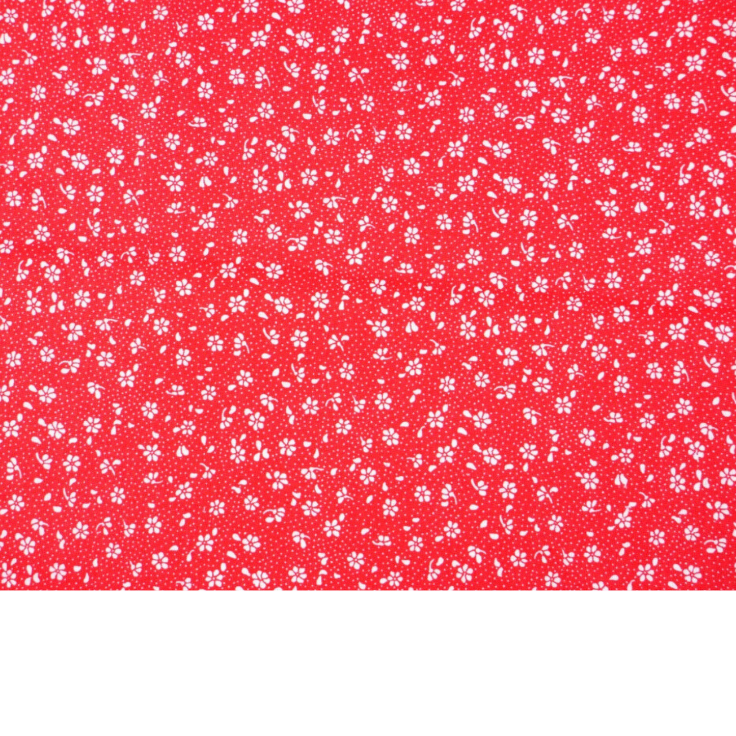 Coupon 50x50cm - Tissu coton Motif fleurs rouge