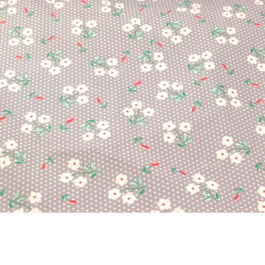Coupon 45x45cm - Tissu coton Motif fleurs et pois
