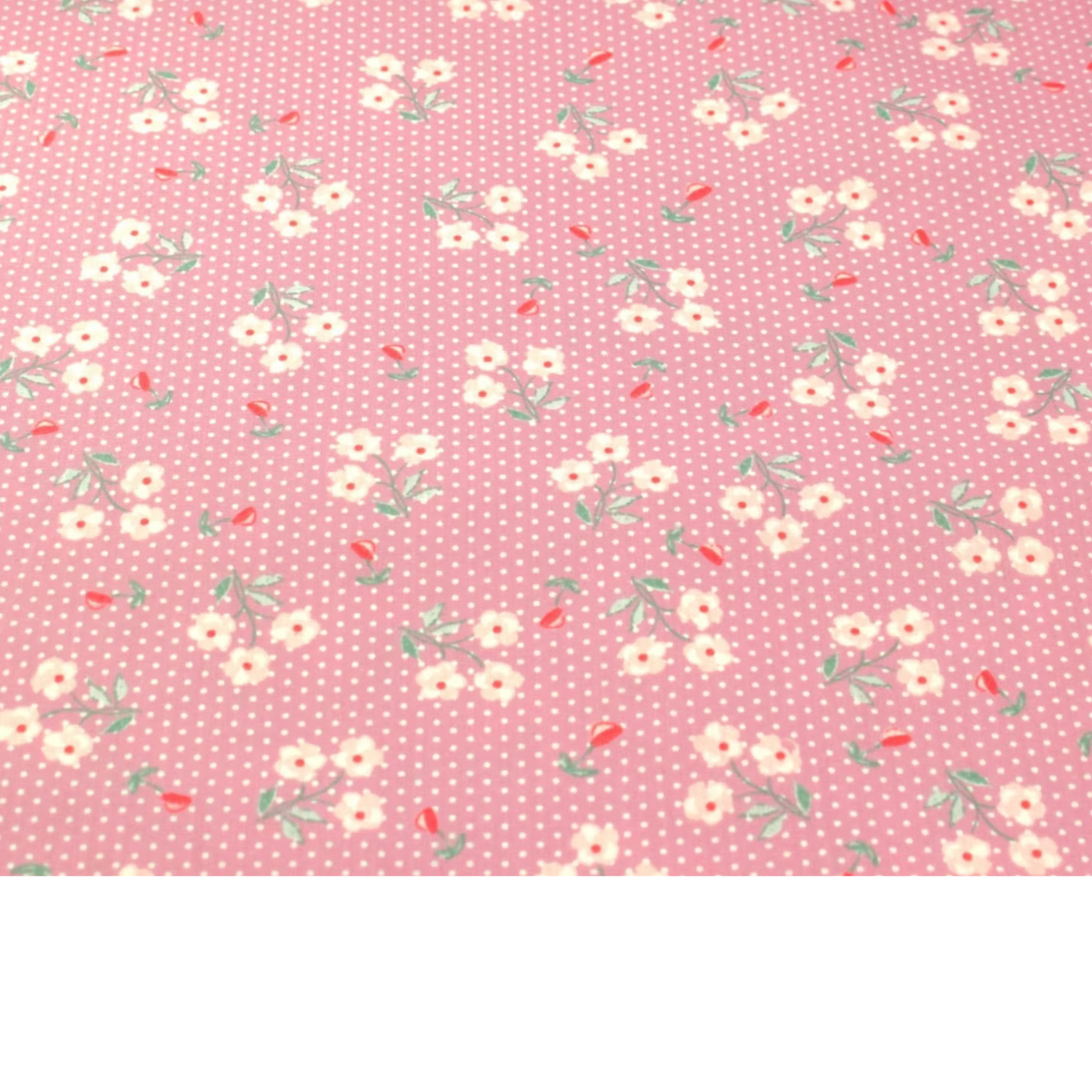 Coupon 45x45cm - Tissu coton Motif fleurs et pois