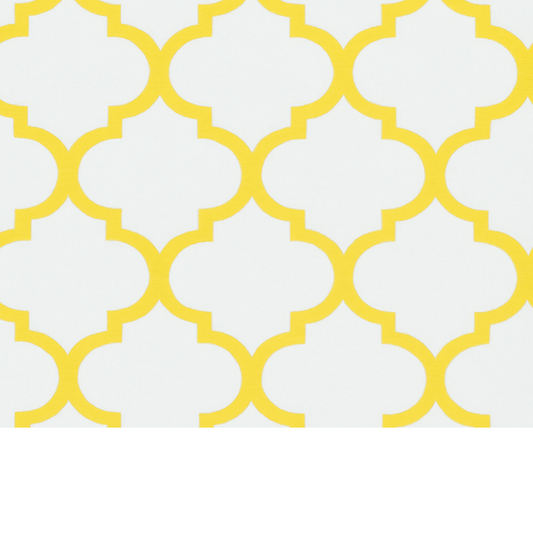 Coupon 45x45cm - Tissu coton Motif jaune/blanc
