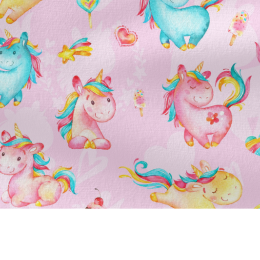 Coupon 50x50cm - Tissu coton Motif licornes