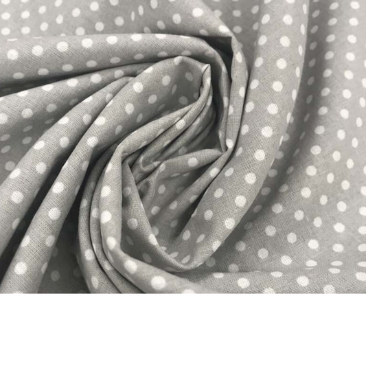 Coupon 50x50cm - Tissu coton Motif pois de 4mm gris