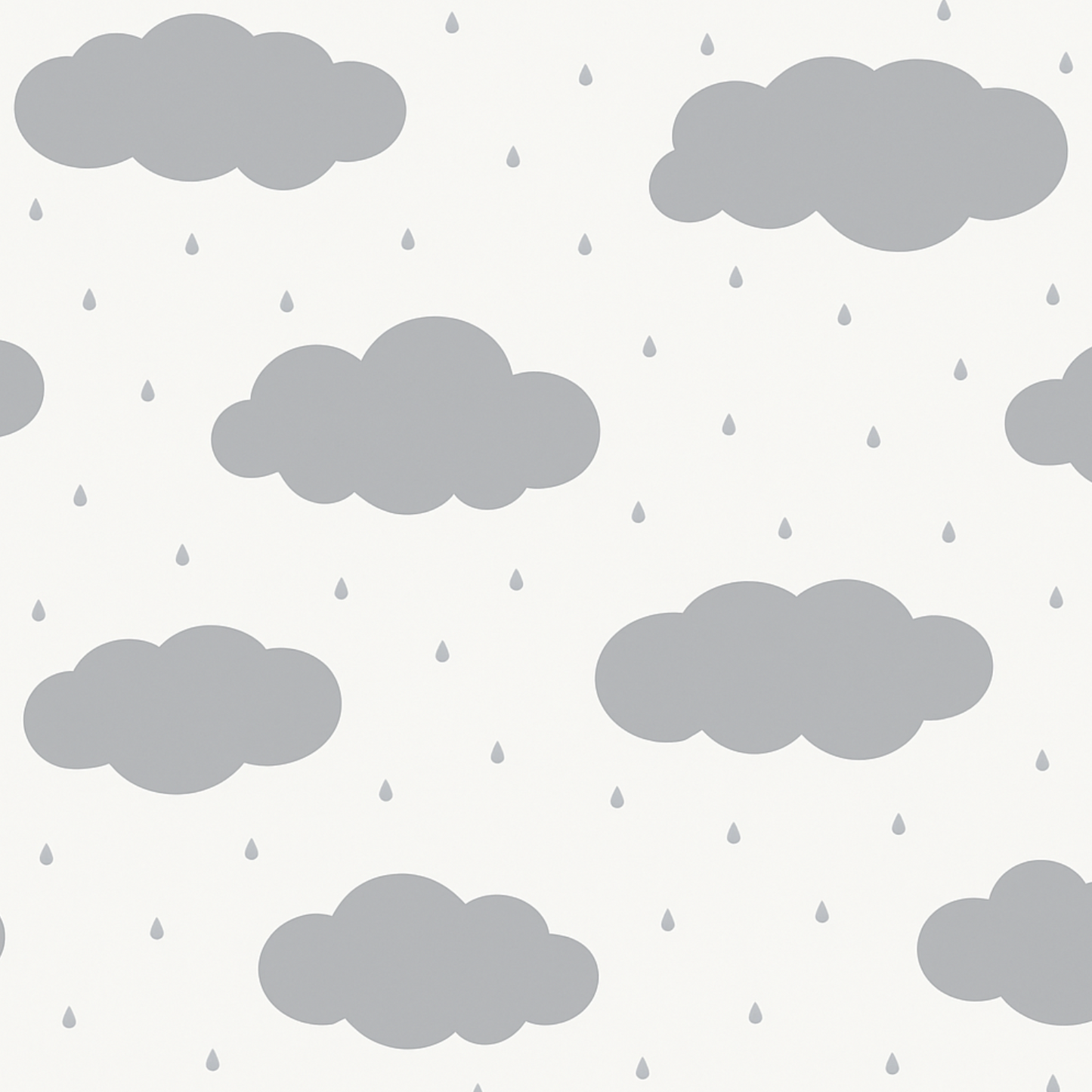 Coupon 45x45cm - Tissu coton Motif nuages et gouttes gris