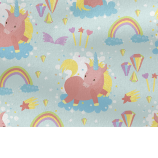 Coupon 50x50cm - Tissu coton Motif licornes