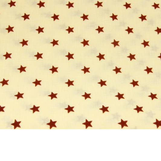 Coupon 45x45cm - Tissu coton Motif étoiles marron/creme