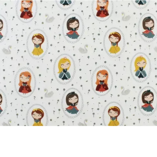 Coupon 50x50cm - Tissu coton Motif princesses
