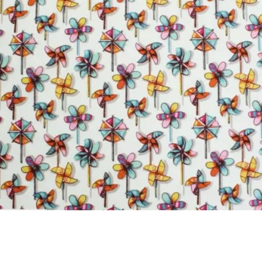 Coupon 45x45cm - Tissu coton Motif moulins à vent