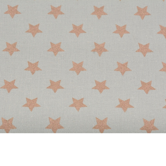 Coupon 45x45cm - Tissu coton Motif étoiles cuivrés fond gris