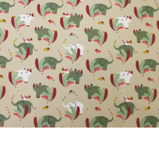 Coupon 50x50cm - Tissu coton Motif rhinocéros et elephants