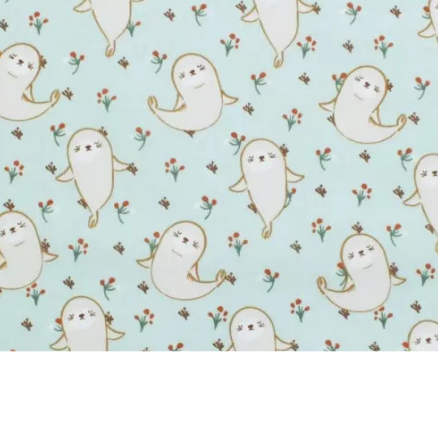 Coupon 50x50cm - Tissu coton Motif phoques